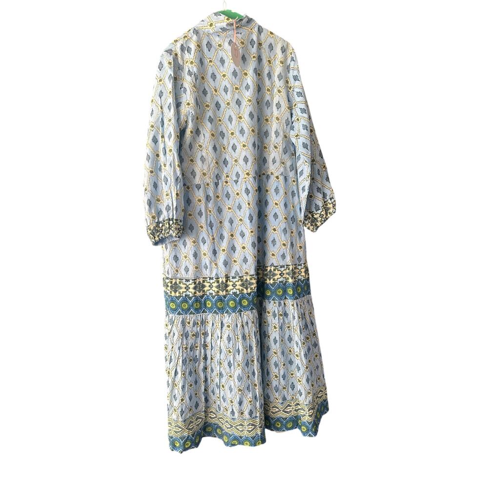 NWT Victoria Dunn Mulberry Ikat Midi Dress Mixed Print 3/4 sleeve large - Picture 5 of 7